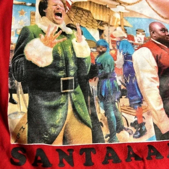 ELF  The movie,T shirt,women Large .Red,santaaaa!!!Will Ferrel Christmas T shirt - Picture 7 of 12